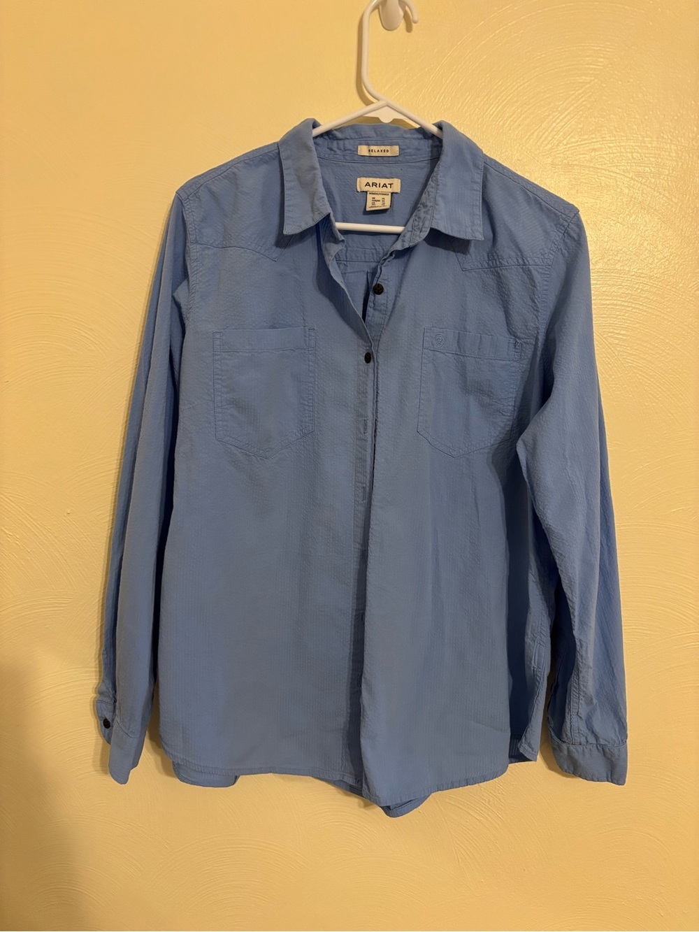 Ariat XL Blue Relaxed Button Front Performance Shirt Western Outdoor